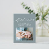 Baby Boy Foto Aankondiging Briefkaart (Staand voorkant)