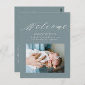 Baby Boy Foto Aankondiging Briefkaart (Voorkant / Achterkant)