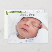 Baby Boy Foto Aankondiging geboorte Stats Briefkaa Briefkaart (Voorkant / Achterkant)