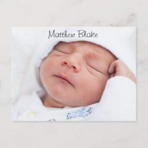 Baby Boy Foto Aankondiging geboorte Stats Briefkaa Briefkaart