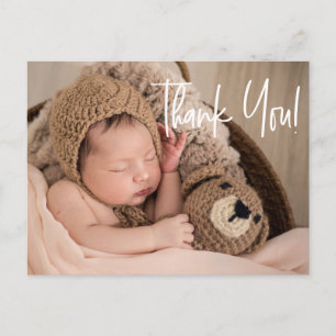 Baby Boy Foto baby shower dank u Manuscript Briefkaart