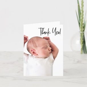 Baby Boy Foto baby shower verticaal handschrift Bedankkaart