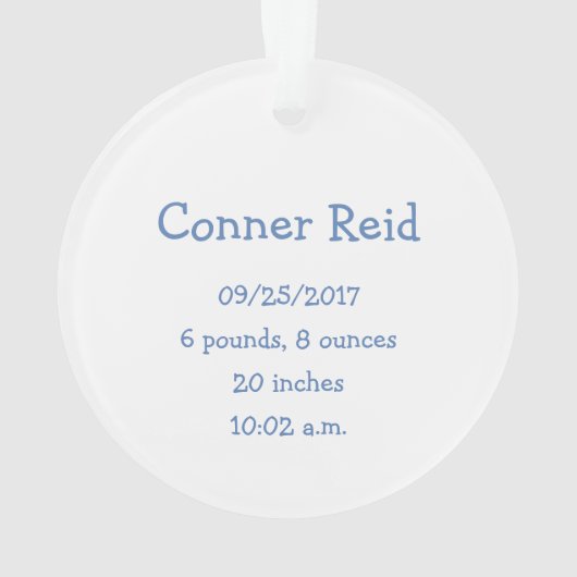 Baby Boy Foto Blue Babys eerste kerstmis Ornament (achterkant)