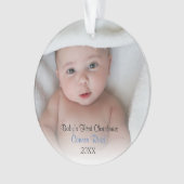 Baby Boy Foto Blue Babys eerste kerstmis Ornament (voorkant)