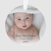 Baby Boy Foto Blue Babys eerste kerstmis Ornament (voorkant)