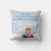 Baby Boy Foto en Schattig Bericht aan mama Kussen (Voorkant)