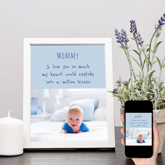 Baby Boy Foto en Stomme Woorden voor mama Poster
