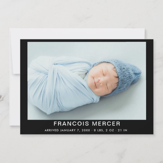 Baby Boy Foto Geboorte Aankondiging (Voorkant)
