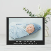 Baby Boy Foto Geboorte Aankondiging (Staand voorkant)