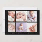 Baby Boy Foto Geboorte Aankondiging (Achterkant)