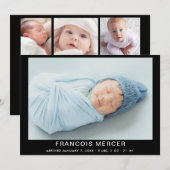 Baby Boy Foto Geboorte Aankondiging (Voorkant / Achterkant)