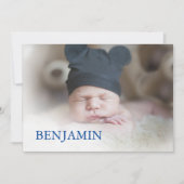 Baby Boy Foto Naming Celebration Kaart (Voorkant)