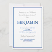 Baby Boy Foto Naming Celebration Kaart (Achterkant)