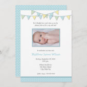 Baby Boy Foto Sip en zie Uitnodiging (Voorkant / Achterkant)