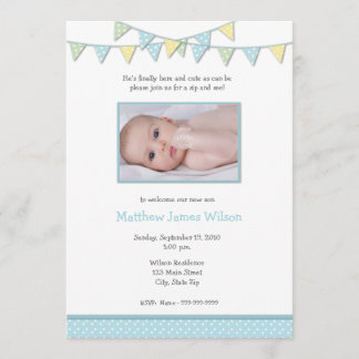 Baby Boy Foto Sip en zie Uitnodiging