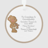 Baby Boy Foto Teddy Bear Grandparent Ornament (achterkant)