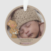 Baby Boy Foto Teddy Bear Grandparent Ornament (voorkant)