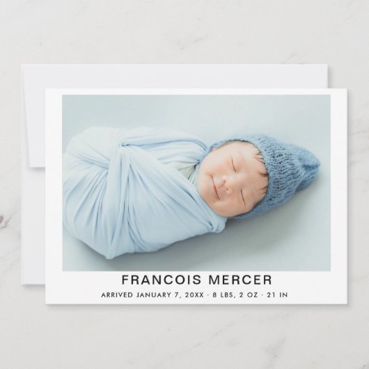 Baby Boy Fotocollage Geboorte Aankondiging (Voorkant)