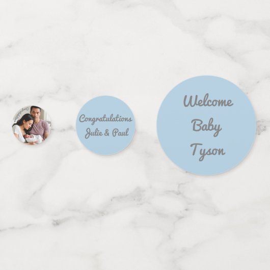 Baby Boy Fotonaam Custom Baby Confetti (Achterkanten)