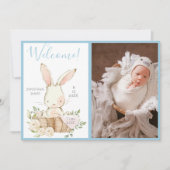 Baby Boy Fotoscript geboorteaankondiging Aankondiging (Voorkant)