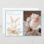 Baby Boy Fotoscript geboorteaankondiging Aankondiging (Voorkant / Achterkant)