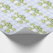 Baby Boy Frog cartoon glossy wrapsy paper Cadeaupapier (Hoek)
