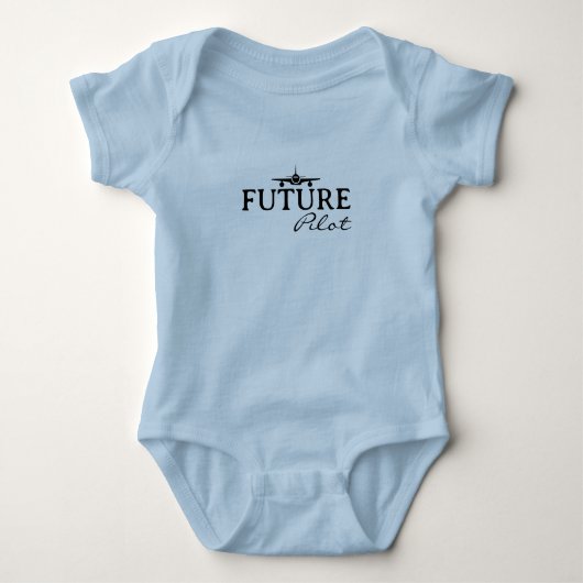 Baby Boy Future Pilot Airplane Aviator Minimalist Romper (Voorkant)