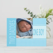 Baby Boy Gay Dads geboorteaankondiging Aankondiging (Staand voorkant)