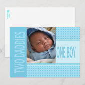 Baby Boy Gay Dads geboorteaankondiging Aankondiging (Voorkant / Achterkant)