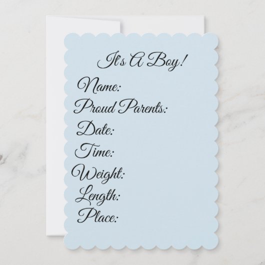  Baby Boy Geboorte Aankondiging (Achterkant)