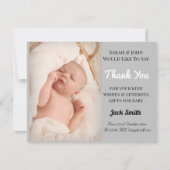 Baby Boy Geboorte Aankondiging Dank je Kaart (Voorkant)