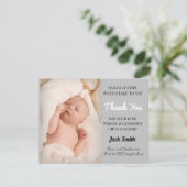 Baby Boy Geboorte Aankondiging Dank je Kaart (Staand voorkant)