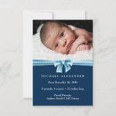 Baby boy geboorteaankondiging Foto kaart (Voorkant)