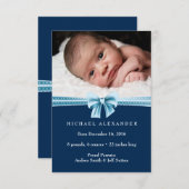 Baby boy geboorteaankondiging Foto kaart (Voorkant / Achterkant)