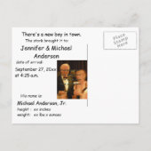 Baby Boy Geboorteaankondiging Las Vegas Aankondigingskaart (Achterkant)