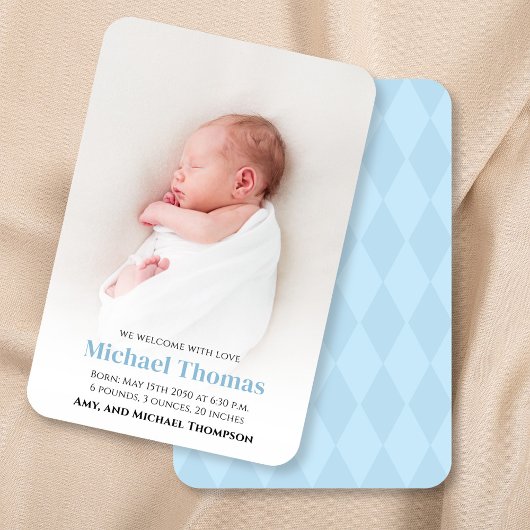 Baby Boy Geboortefoto Custom Blue