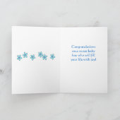 Baby Boy Gefeliciteerd Buggy Carriage Blue Kaart (Binnen)