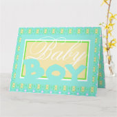 Baby Boy Gefeliciteerd Douche Kaart (Gele Bloem)