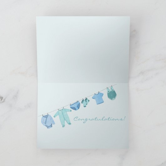 Baby Boy Gefeliciteerd Kaart (Binnen)