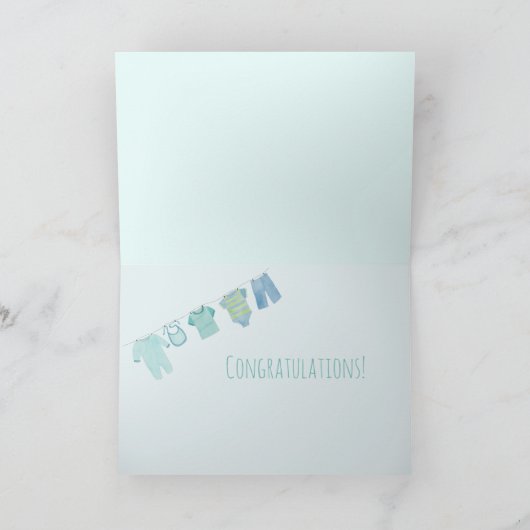 Baby Boy Gefeliciteerd Kaart (Binnen)