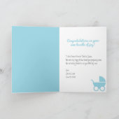 Baby Boy Gefeliciteerd Kaart met Stroller (Binnen)