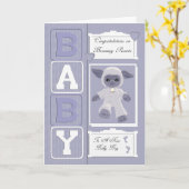 Baby Boy gefeliciteerd met kleine schapen Kaart (Gele Bloem)