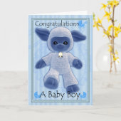 Baby Boy Gefeliciteerd, nieuwe baby Kaart (Gele Bloem)