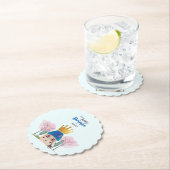 Baby Boy gekroond Blauw Goud Fairy Prince Castle Kartonnen Onderzetters (Insitu)