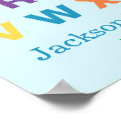 Baby Boy Gepersonaliseerd Alfabet Poster (Hoek)