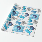 Baby Boy Gepersonaliseerd Cadeaupapier (Uitgerold)