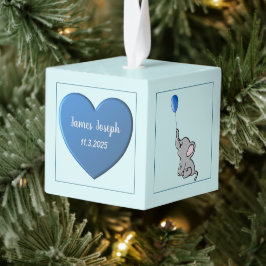 Baby Boy gepersonaliseerd hart en olifant Decoratie