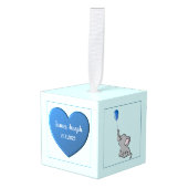 Baby Boy gepersonaliseerd hart en olifant Decoratie (Voorkant hoekig)