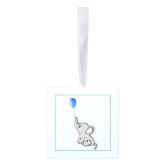 Baby Boy gepersonaliseerd hart en olifant Decoratie (Rechts)