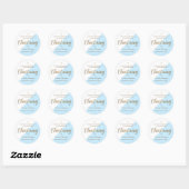 Baby Boy Gepersonaliseerde blauwe doopsel dank u Ronde Sticker (Vel)